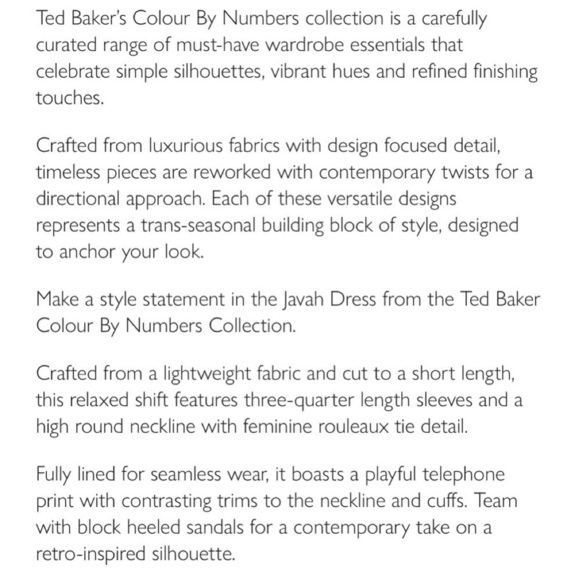 Ted Baker RARE mod telephone print shift dress *shop@iamwarrior - Picture 12 of 15